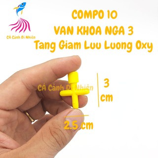 Bộ 10 van KHÓA DÂY NGÃ 3 tăng giảm lưu lượng oxy hồ cá cảnh