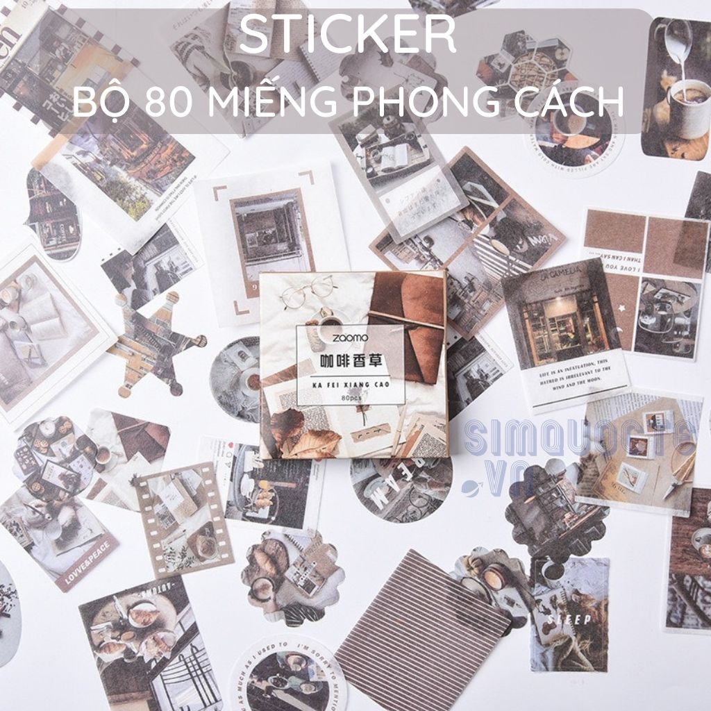 [80 Miếng] Sticker dán nhãn phong cách Nhật Bản nhiều chủ đề Box Sticker ST01
