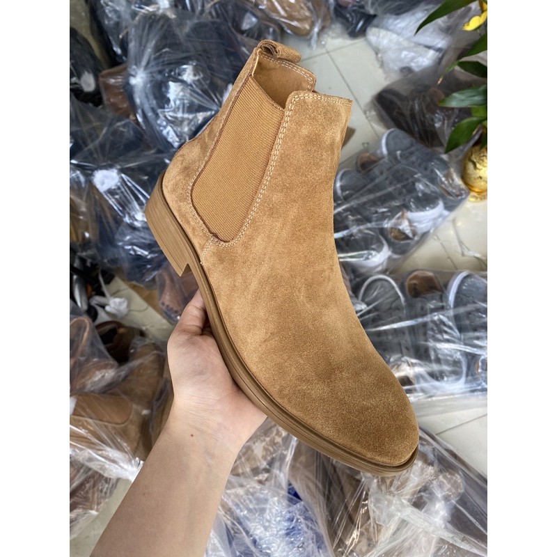 Giày da bò thật chelsea boots TEFOSS HN601 cao cổ vàng bò cao cấp size 38-44