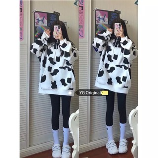 Áo hoodie bò sữa