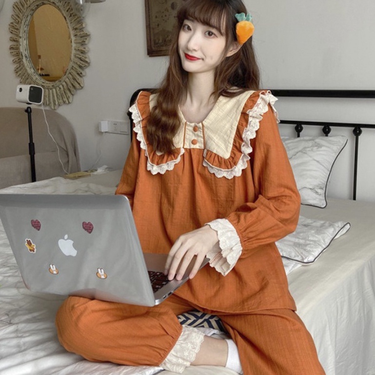 (SẴN CAM) Set bộ đũi phối ren cổ bèo quảng châu