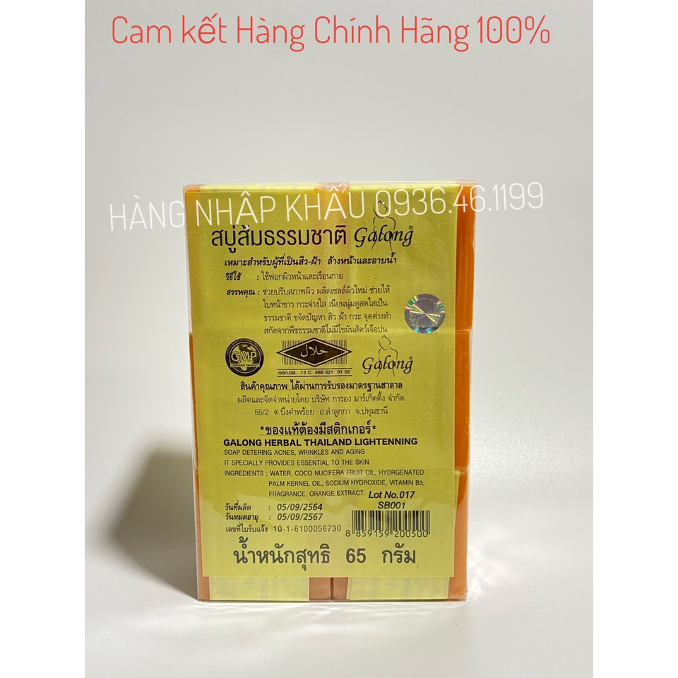 Xà Phòng Cam Nghệ Galong Thái Lan Orange Natural Soap Trắng Da 65gr