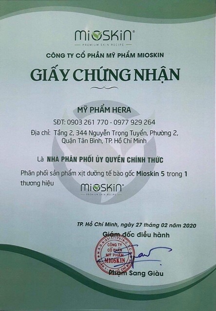 Xịt khoáng Mioskin tế bào gốc 5:1 nhập khẩu chính hãng Hàn Quốc