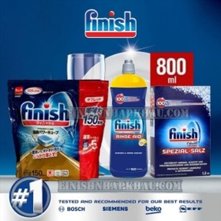Combo Viên rửa bát 150 viên + Muối làm mềm nước 1,2kg + và nước làm bóng 400ml