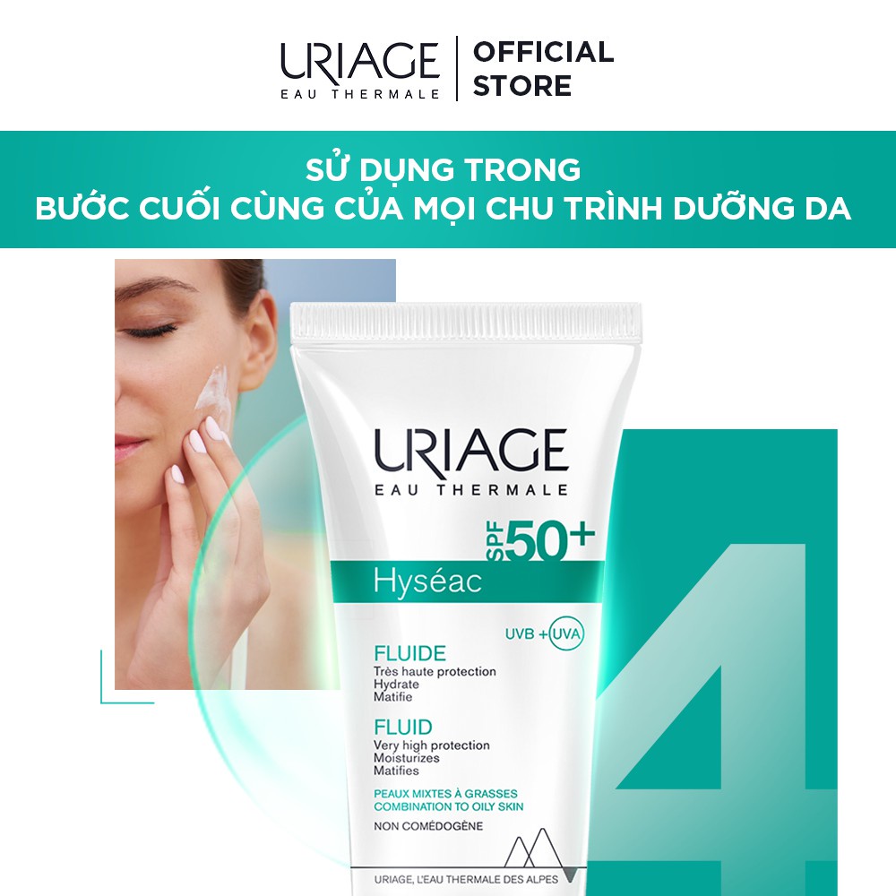 [TEM CTY] Uriage Hyséac Fluide SPF 50+ 50mL - Kem Chống Nắng Dành Cho Da Dầu Và Mụn.