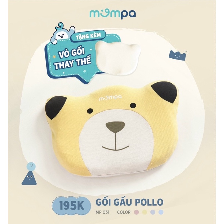 Gối cao su non Mompa Gấu/ Cá pollo+tặng 1 vỏ gối