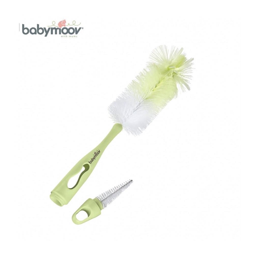 Chổi cọ bình sữa &amp; núm ty Babymoov màu xanh lá BM01526