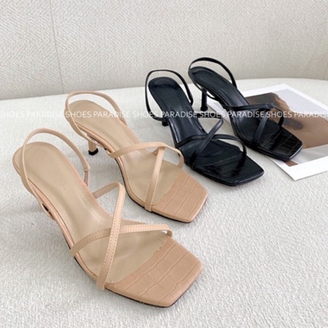 Giày cao gót quai mãnh nữ 6p gót nhọn giày sandal cao gót shoes paradise sh012