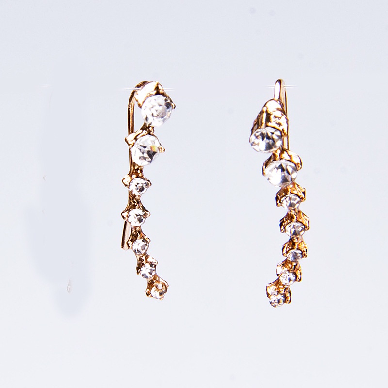 1 Đôi Khuyên Tai Kim Loại Hình Ngôi Sao Đính Đá Phong Cách Hàn Quốc Mới