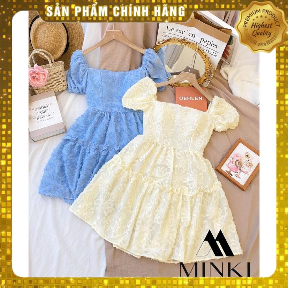 [MÃ XIA FREEHIP] VÁY ĐẸP HÈ 2021 - VÁY CỔ VUÔNG HỞ LƯNG - COTTON VỎ LÔNG VŨ - MÀU XANH -[THIẾT KẾ] | BigBuy360 - bigbuy360.vn