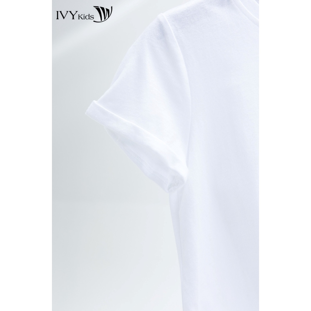 Áo thun bé gái thắt nơ IVY moda MS 57G1388