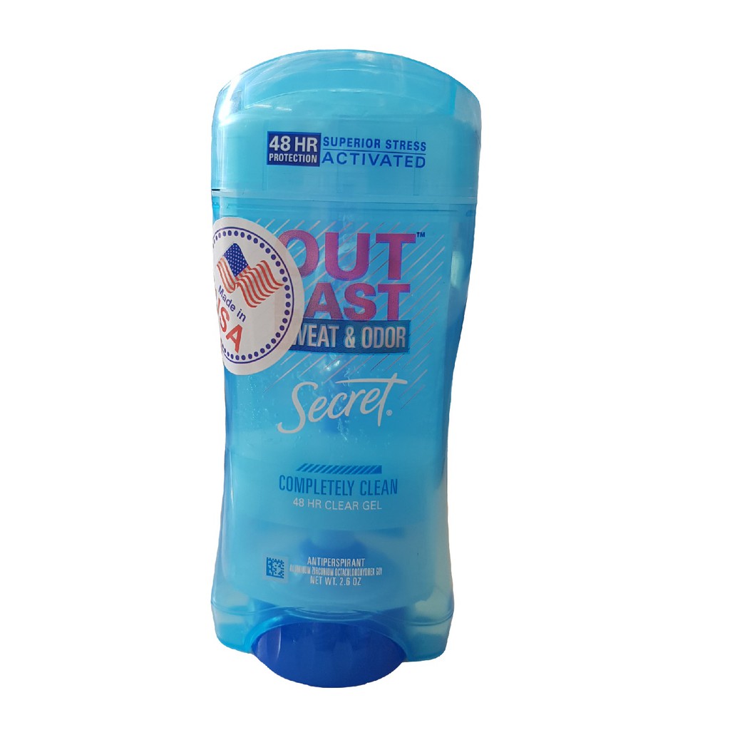 Lăn khử mùi Nữ Secret Outlast Sweat & Odor Completely Clean Clear Gel 73g.