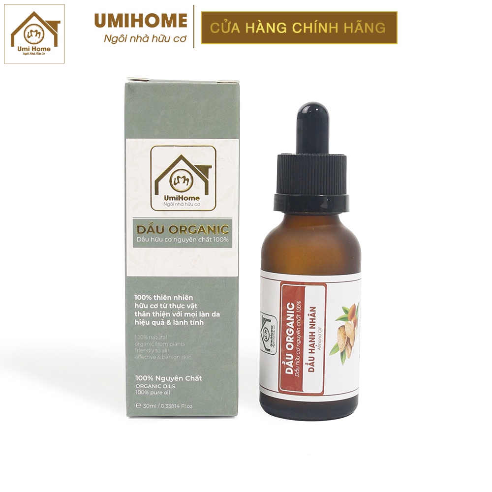 Dầu Hạnh Nhân dưỡng da hữu cơ UMIHOME nguyên chất | Almond oil 100% Organic 10ML