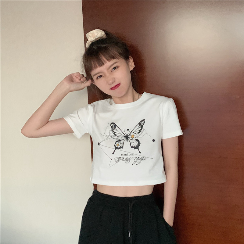 NRVP 2021 summer new short short-sleeved t-shirt female Korean style looser student shirt tees