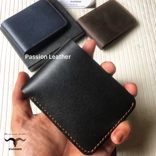 Ví Nam Handmade Da Bò Thật - Chất liệu Da Bò nhập khẩu được may thủ công tỉ mỉ có 3 màu -  VN05 - Ví Ngang