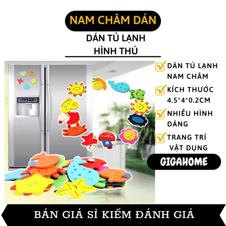 Miếng dán trang trí tủ lạnh   GIÁ VỐN]  combo 12 Miếng dán tủ lạnh hình thú ngộ nghĩnh, dễ thương 5720