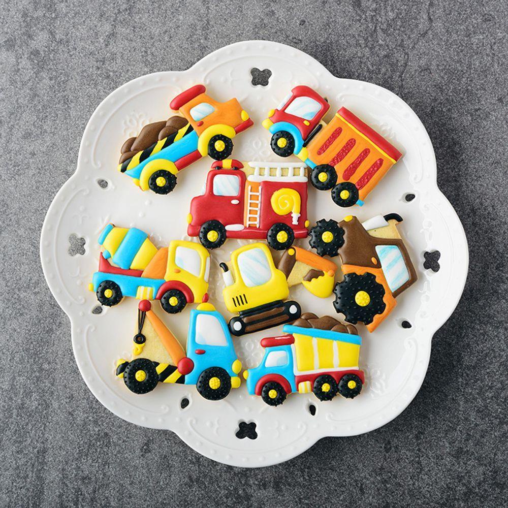 PINEVN Set 8 Khuôn Nhựa Làm Bánh Hình Xe Ô Tô Xinh Xắn