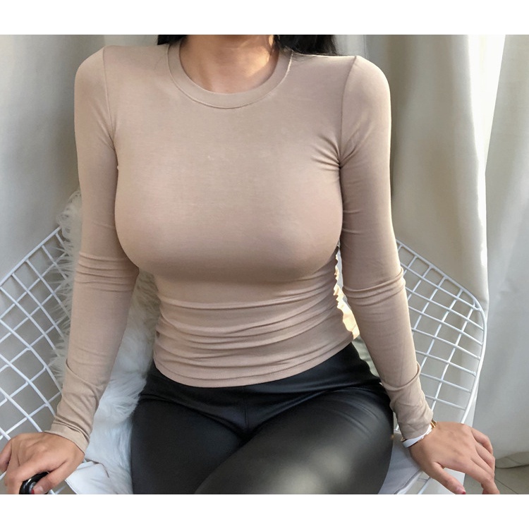 Áo thun TODOBLACK ôm dáng co giãn tốt gợi cảm phong cách Hàn Quốc cho nữ