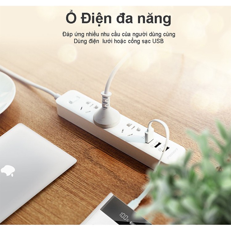 Ổ điện đa năng Pisen PSCXB-01U 3AC/3USB - Hàng Chính Hãng - Bảo Hành 12 tháng