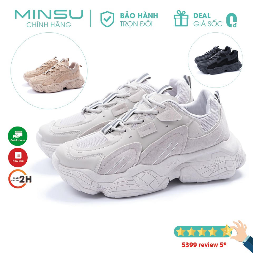 Giày Sneaker Chunky Nam MINSU Y500 M4001, Giày Thể Thao Bata Nam Hàn Quốc Phản Quang Cực Chất Khi Đi Chơi, Đi Học