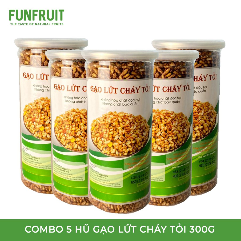 Combo 5 Hủ Gạo Lức Cháy Tỏi 300gr