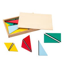 Giáo cụ Montessori - bộ 5 hộp cấu tạo tam giác