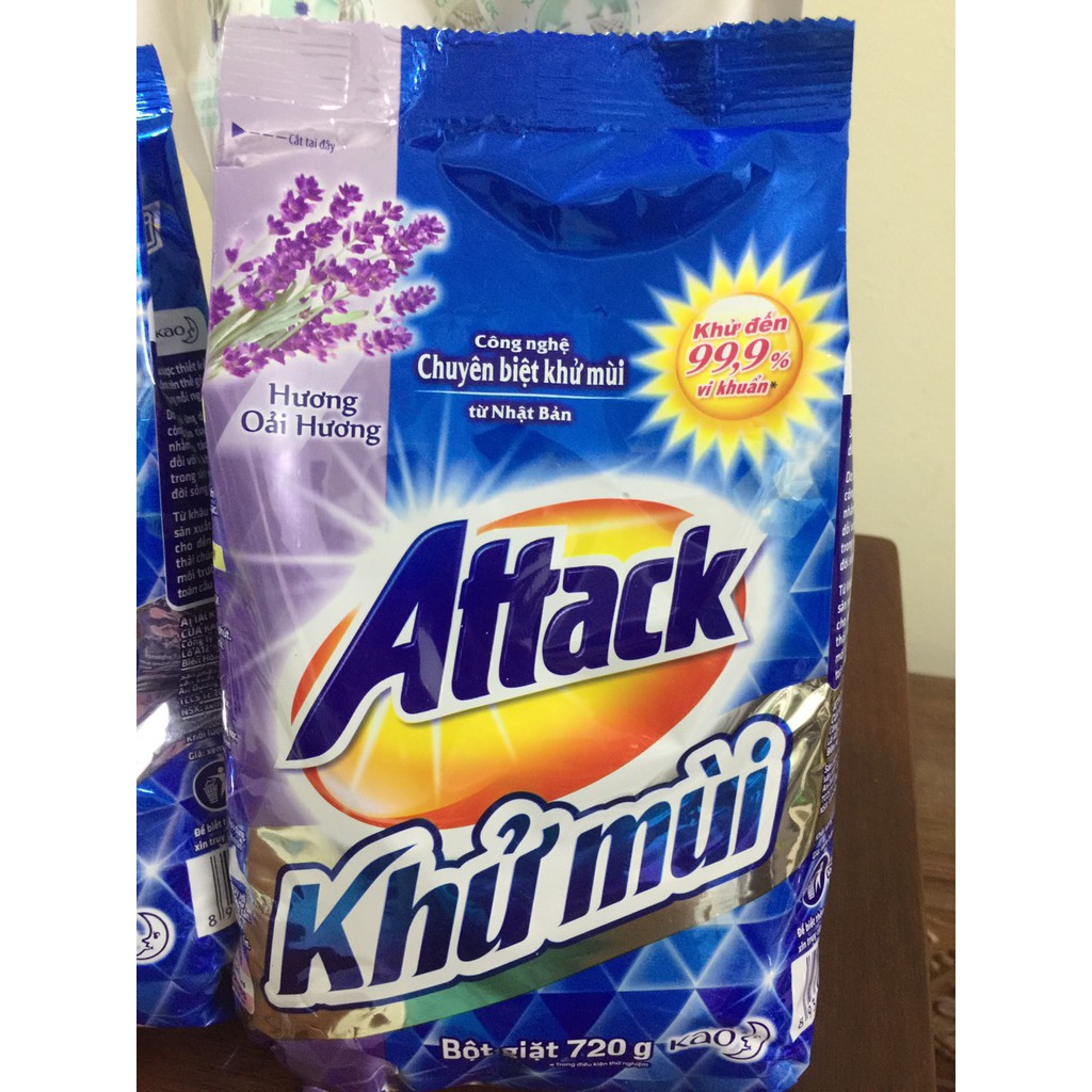 BỘT GIẶT ATTACK KHỬ MÙI HƯƠNG OẢI HƯƠNG 720G