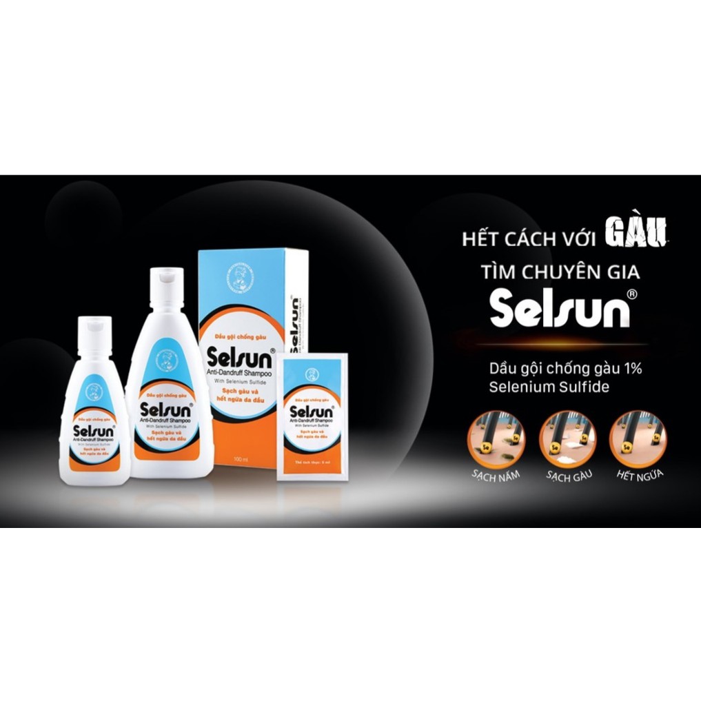 Dầu Gội Chống Gàu Selsun - Chứa Selenium Sulfide, Giúp Làm Sạch Gàu, Giảm Ngứa Da Đầu (Lọ 50ml/100ml/250ml) [Chính Hãng]