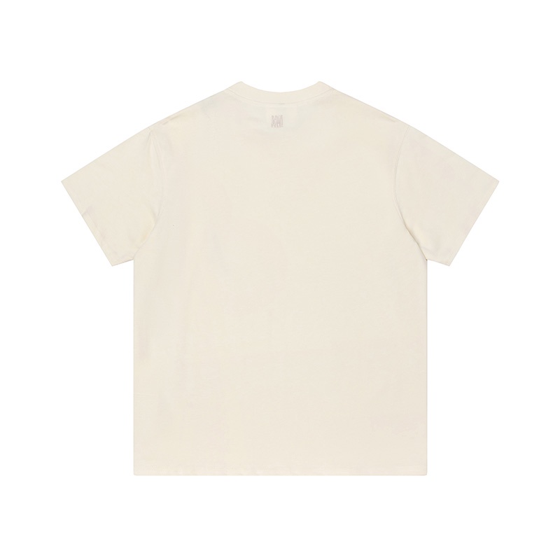 ❤❀  ❤ Áo Thun Cotton Tay Ngắn Dáng Rộng Thêu Hình Trái Tim Thời Trang Cho Nam Và Nữ
