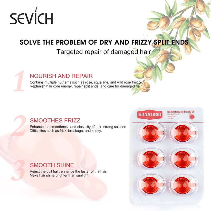 Set 6 viên tinh chất SEVICH giúp phục hồi và nuôi dưỡng tóc hư tổn chứa thành phần vitamin hiệu quả