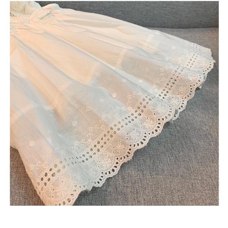 Đầm Công Chúa Sát Nách Màu Trắng Trơn Thời Trang Mùa Hè Cho Bé Gái