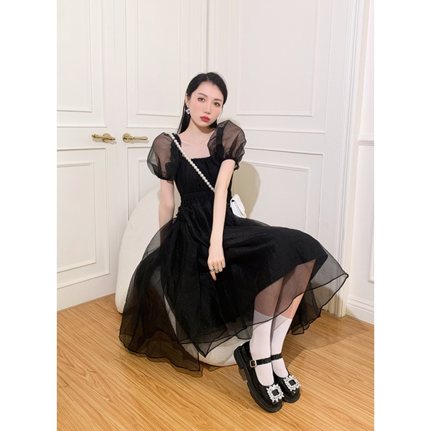 Đầm Hai Dây Dáng Ôm Màu Đen Phong Cách Pháp Thời Trang Mùa Hè Cá Tính Cho Nữ