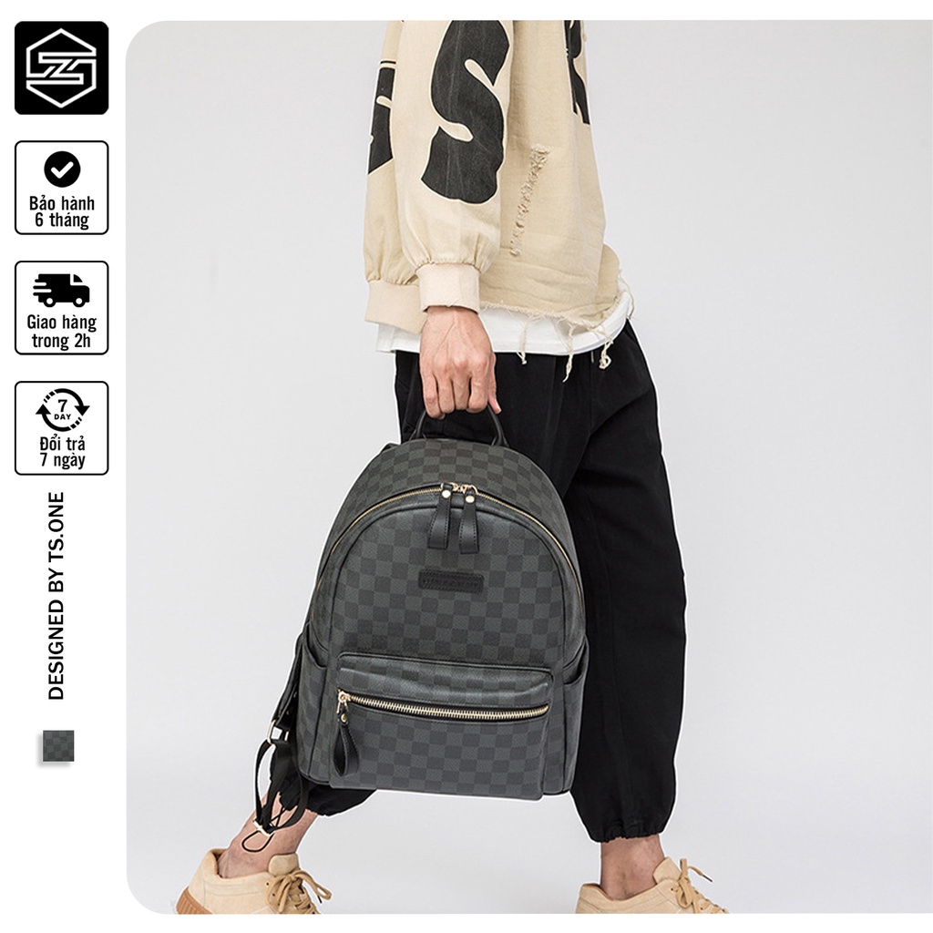 Balo da caro, Balo da nam nữ đi học đi chơi TS.ONE cao cấp chống nước  có thể đựng laptop 14 inch CARO1