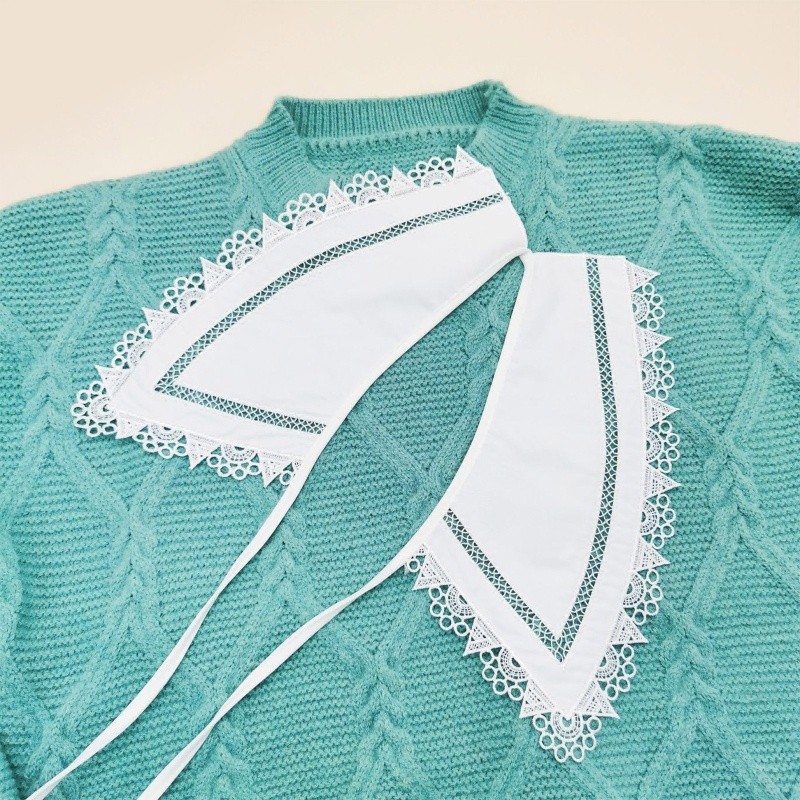 Cổ Áo Sơ Mi Ren Rỗng Họa Tiết Hoa Có Thể Tháo Rời Thời Trang Cho Nữ