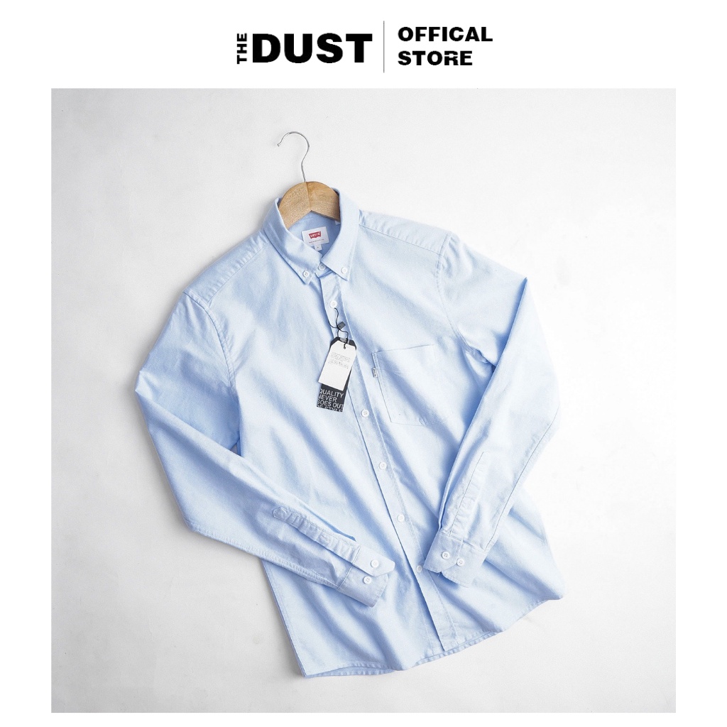 Áo sơ mi nam dài tay cao cấp LV oxford trơn basic, form slimfit, nhẹ thoáng mát