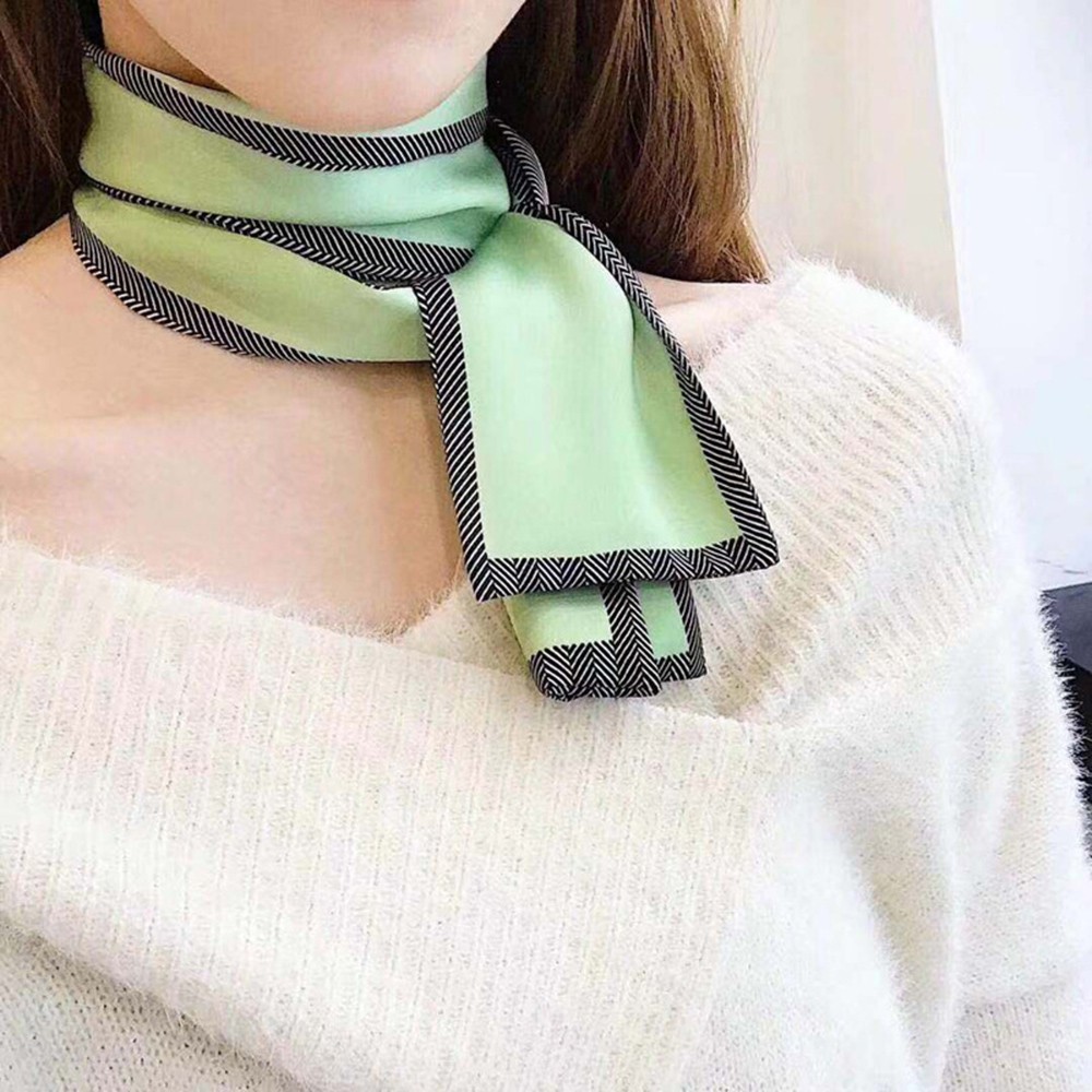 Khăn Quàng Cổ Giả Lụa Loại Dài 98cm In Họa Tiết Thời Trang Cho Nữ