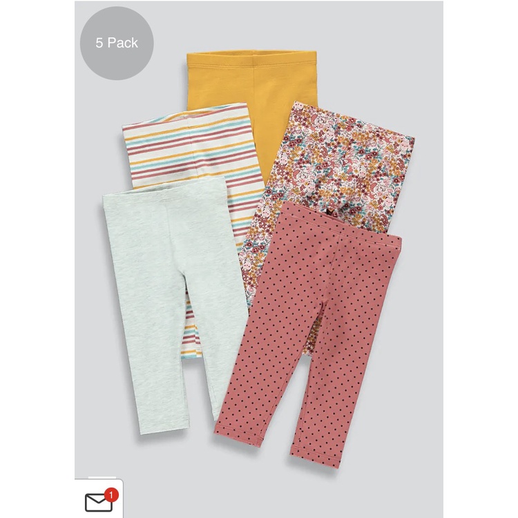 Set 5 legging mềm bé gái, hàng Matal@an UK săn SALE