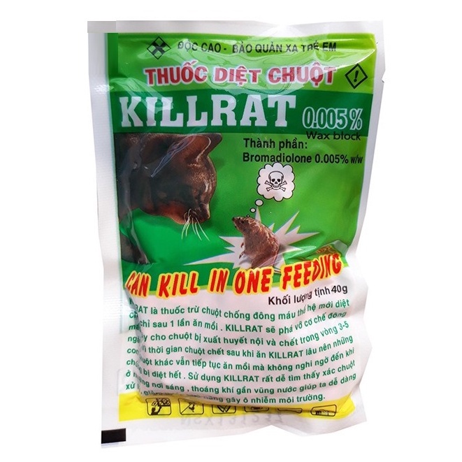 Thuốc diệt chuột KILLRAT diệt nhanh 1 lần ăn