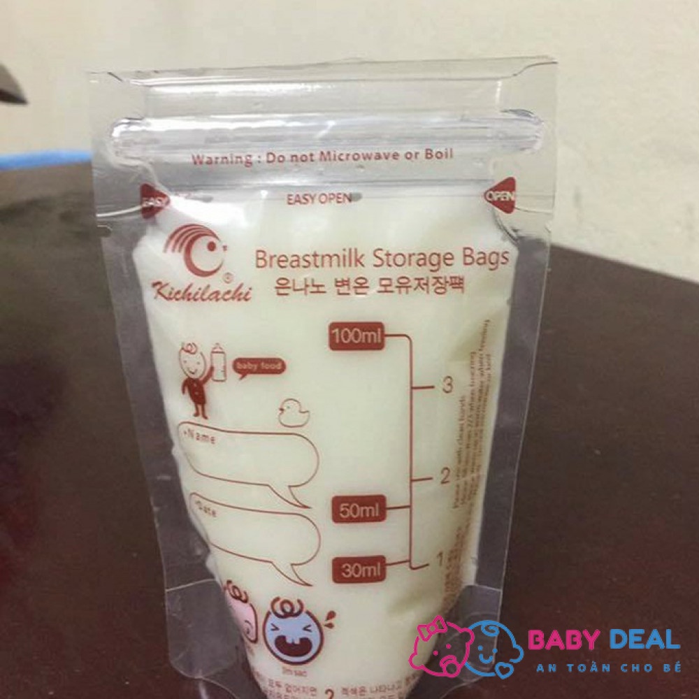 HỘP 30 Túi Trữ Sữa Kichi Nhật Bản/SunMum Thái Lan 100ml