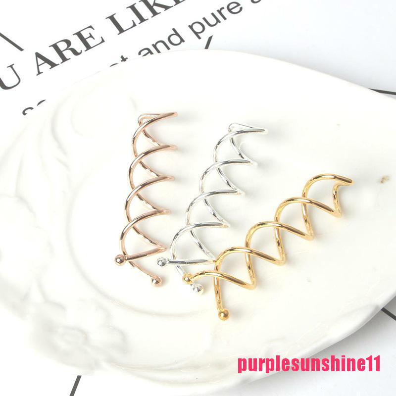 10Pcs Gold Silver Color Rose Gold Spiral Spin Screw Clip Twist Barrette H