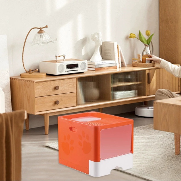 Nhà vệ sinh cho mèo hộp vuông có ngăn kéo, tặng kèm xẻng - Nhà vệ sinh cho mèo size đại