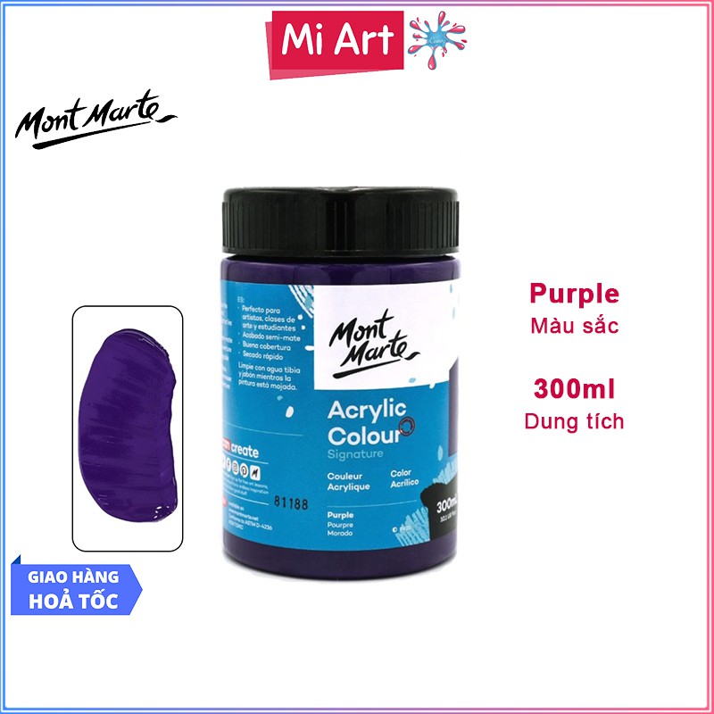 Màu Acrylic Mont Marte 300ml - Purple - Acrylic Colour Paint Signature 300ml (10.1oz) - MSCH3015