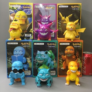 Mô hình nhân vật pokemon Pikachu Charmander Squirtle Gangar Bulbasaur mặt bựa
