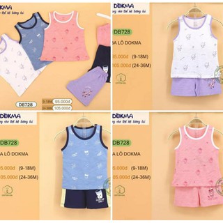 (6->12 tháng) Bộ 3 lỗ bé trai bé gái Dokma, chất cotton Mỹ siêu mềm mát (DB728)