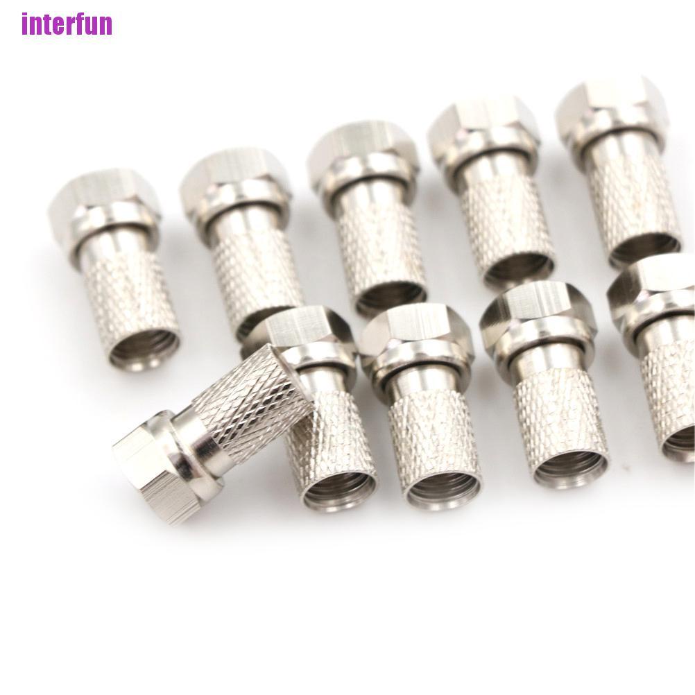 Set 10 Đầu Nối Dây Cáp Đồng Trục Vệ Tinh Rg6 F Cho Tv | BigBuy360 - bigbuy360.vn