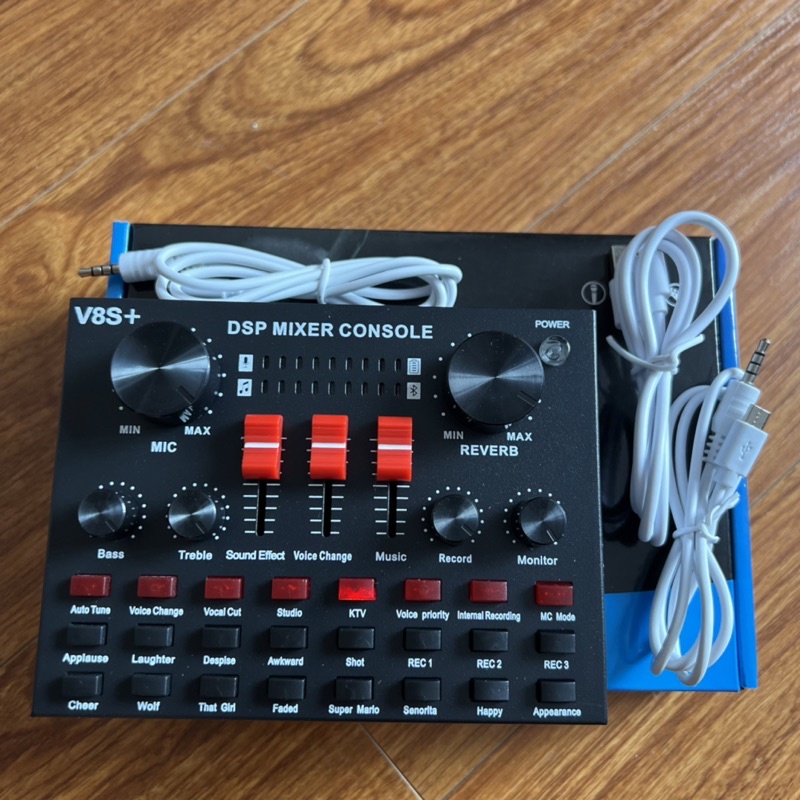 Sound Card Thu Âm online, Livestream, Hát Karaoke V8 V8S - Bluetooth Pin Sạc USB Audio Interface Soundcard Auto Tune