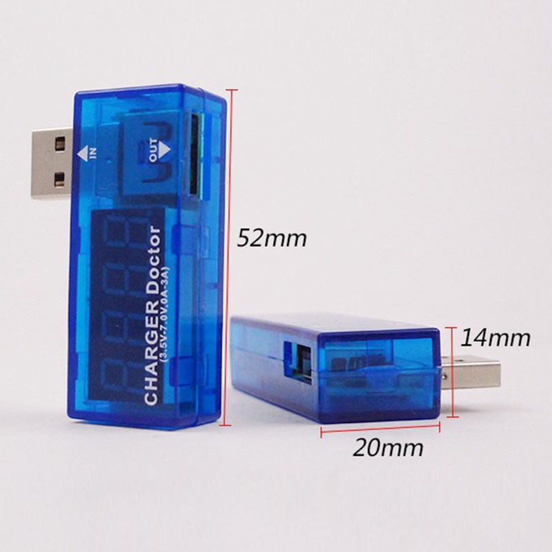 Kỹ thuật số USB Điện thoại di động Sạc Điện áp hiện tại Máy đo điện áp Mini USB Charger Bác sĩ Vôn kế Ampe kế