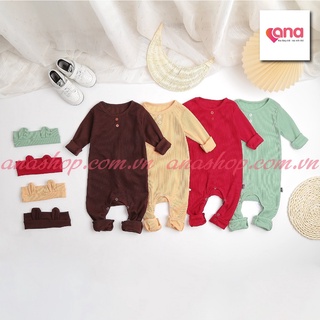 Đồ bộ Bodysuit dài tay liền thân cho bé trai bé gái -  Đồ Bộ Body Dài Tay Cho bé trẻ em 100% THUN GÂN tặng kèm TURBAN