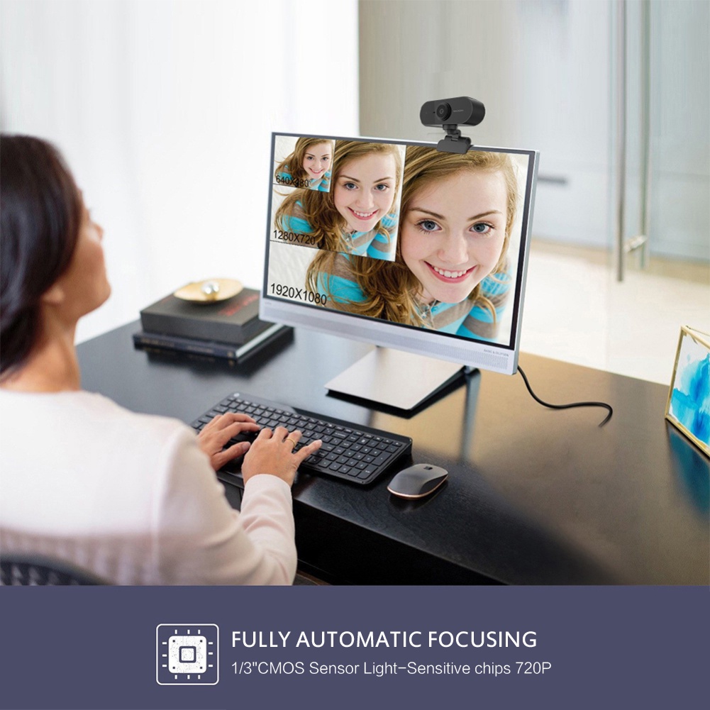 Webcam tự động lấy nét 1080P tích hợp micro chất lượng cao cho PC Laptop yumcute | BigBuy360 - bigbuy360.vn