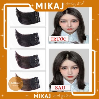 Tóc giả kẹp phồng chân tóc nữ đẹp ngắn highlight kẹp phím hàn quốc cute nửa đầu cho mái giả dài 10cm MIKAJ STORE